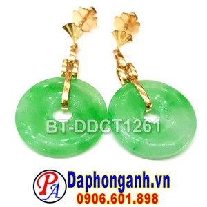 Bông Tai Đồng Điếu Cẩm Thạch Vàng 18K BT-DDCT1261