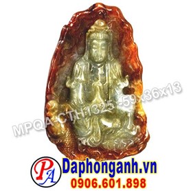 Mặt Phật Quan Âm Cẩm Thạch Huyết MPQA-CTH1325
