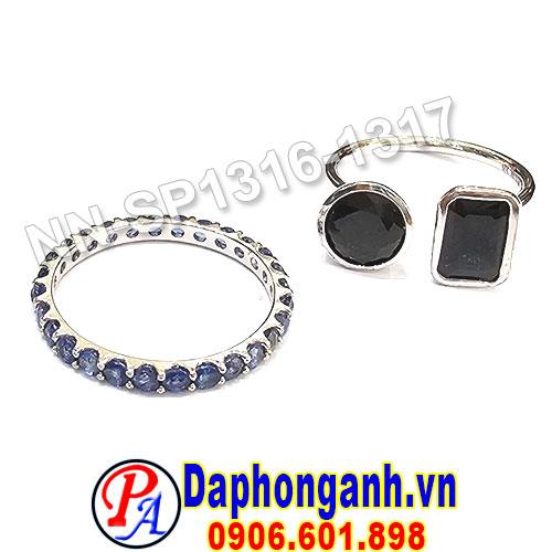 Nhẫn nữ Saphia đeo kết hợp, vàng trắng 18K NN-SP1316 NN-SP1317